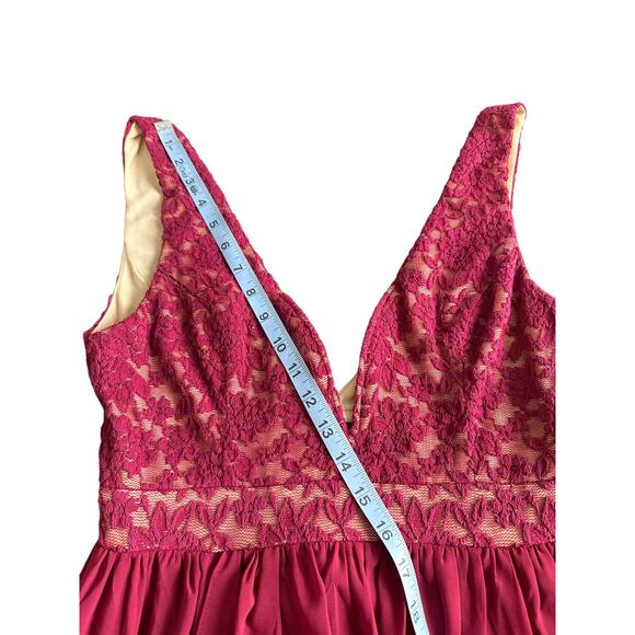 Lulus Make Way for‎ Wonderful Berry Red Lace Formal Sleeveless Maxi Dress Large - Picture 11 of 14